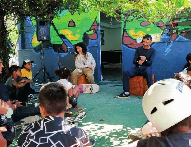 Crianças no Sarau, ao ar livre